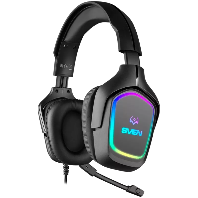 Peliheadset mikrofonilla AP-U750MV, musta (USB, RGB)