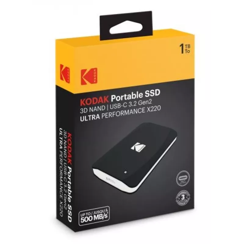 Kodak X220 1 TB kannettava SSD, USB 3.2 Gen2