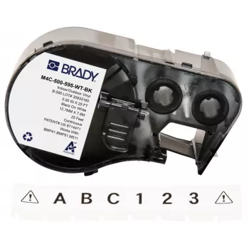 Brady Corporation M4C-500-595-WT-BK vinyyli musta valkoisella 12,70 mm x 7,62 m pysyvä (170818)
