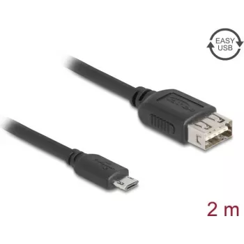 USB-kaapeli DELOCK 81519 — USB 2.0, Micro-USB B – USB A, 2 m, musta