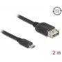 USB-kaapeli DELOCK 81519 — USB 2.0, Micro-USB B – USB A, 2 m, musta