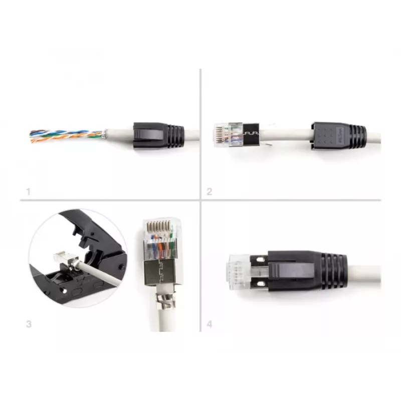 DeLOCK 66903 kaapeliliitin RJ-45 musta metallinen uros 25 kpl