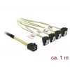 SCSI-kaapeli DeLOCK 85685 musta keltainen 1 m 1 x Mini SAS HD SFF-8643 4 x SATA 7 Pin