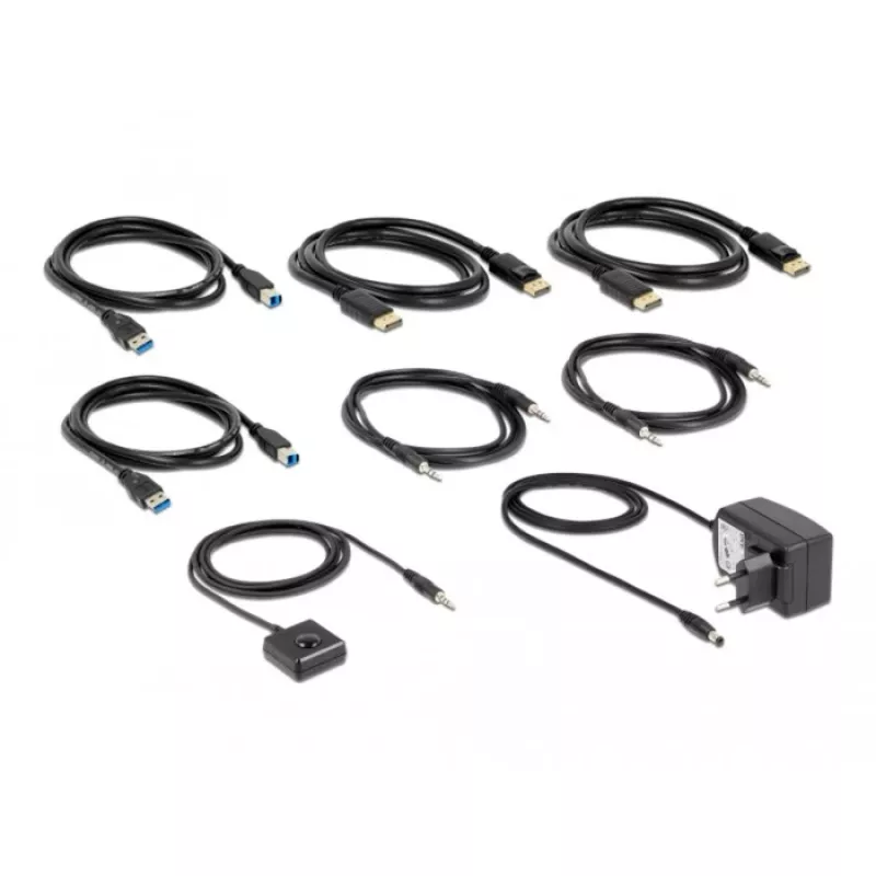 KVM-kytkin DeLOCK DisplayPort 1.4 8K 60Hz USB ääni