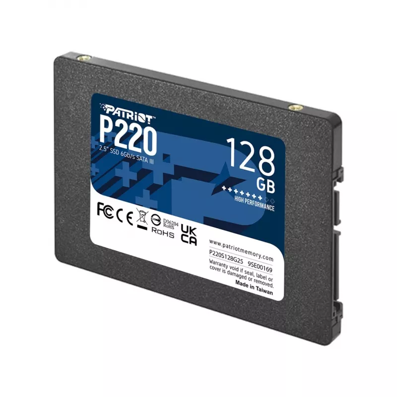 2,5 Patriot P220 128 GB (musta, SATA III 6 Gb/s, 2,5)