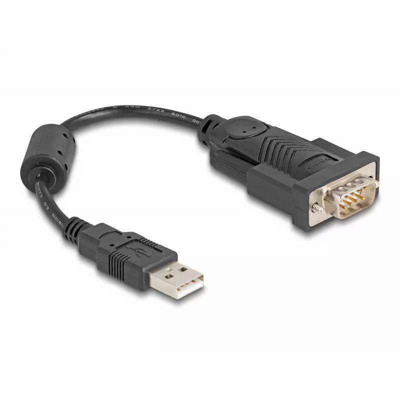 DeLOCK 61549 sarjakaapeli musta 0,25 m USB Type-A RS-232