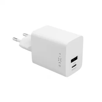 Matkalaturi FIXED Fixed Mini USB-C/USB 45W — kompakti kaksiporttinen laturi USB-C- ja USB-A-liitännöillä