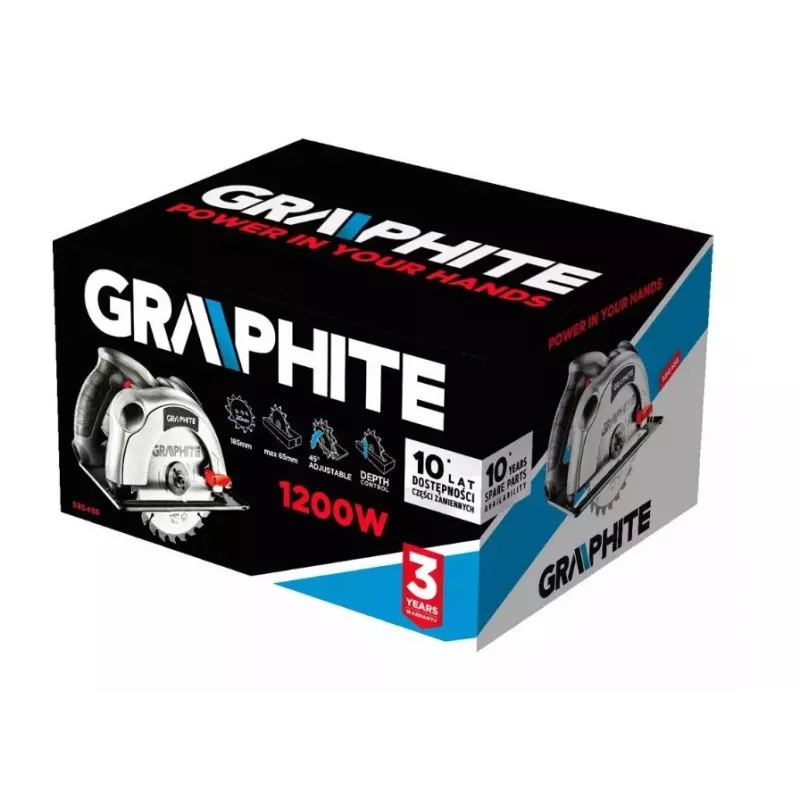 Käsipyörösaha Graphite 58G488 1200 W 185 mm