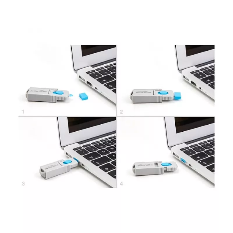 USB Type-A porttitulppa DeLOCK 20947 10 porttia sininen