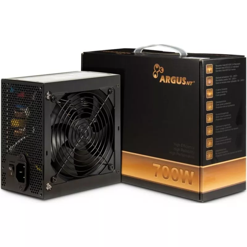 INTER-TECH ArgusNT BPS-700 virtalähde 120mm tuuletin Active PFC 6xSATA 4x PCI-E 6+2 2x 4+4pin 80+ Bronze 230V EU (88882179)
