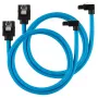 Corsair Premium Sleeved SATA-kaapeli kulmaliitin, sininen 60 cm - 2 kpl:n pakkaus