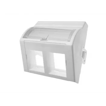 Adapteri 45x45 2xRJ45 konveksi kulma Alantec OS022 — 2-porttinen RJ45 kulma-adapteri