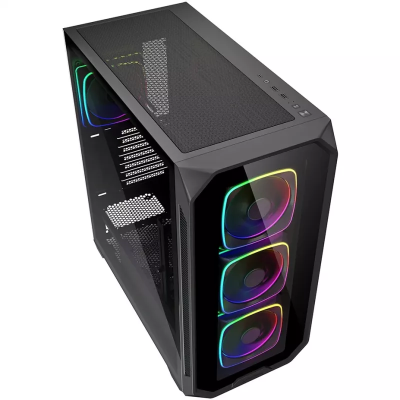 PC-kotelo Sharkoon AK5G RGB Midi Tower musta