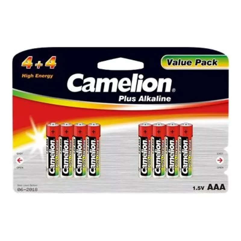 Alkaliparistot AAA (LR03) CAMELION 11044803 — 8 kpl:n pakkaus, kertakäyttöinen