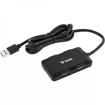 Yenkee YHB 4341BK 4-porttinen USB 3.0 -keskitin Micro-USB-virtaliitännällä