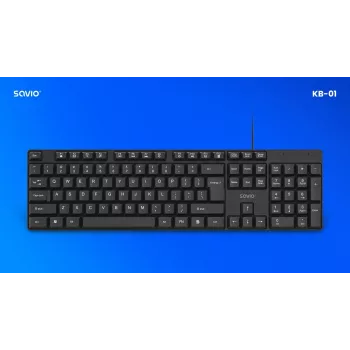 Savio KB-01 näppäimistö Home/Office USB QWERTY US Englanti musta