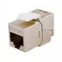 Suojattu Cat.6A ohut Keystone-liitin, EQUIP 767223, työkaluton, RJ-45, litteä, hopea, 8 kpl