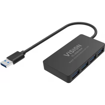 USB 3.0 -keskitin VISION TC-USBHUB4P — 4× SuperSpeed USB 3.0 -liitäntää