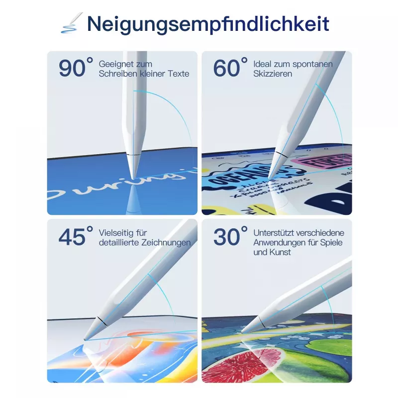 Stylus-kynä Inateck PCL005_WHITE — yhteensopiva iPad Pro, iPad Mini, iPad 6–10 kanssa