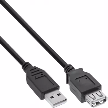 USB 2.0 -jatkokaapeli InLine B-34610B USB-A pistoke-liitin, musta, 100 kpl:n pakkaus