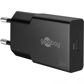 Goobay USB-C™ PD GaN pikalaturi ohut (30 W) musta
