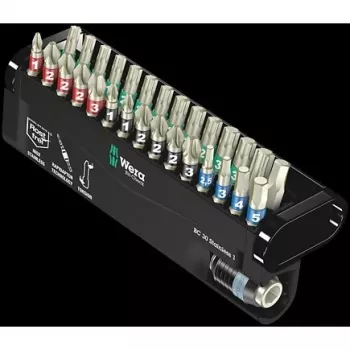 Wera ruuvauskärkisarja 30-osainen BC Stainless/30 Bit-Check Phillips Phillips, Phillips Pozidriv, TORX, kuusiokolo (05071109001)