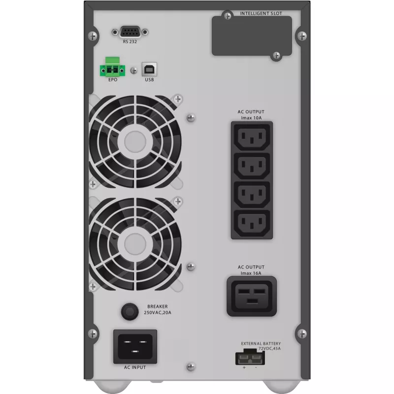PowerWalker VFI 3000 TGB kaksoismuunnos (Online) 3 kVA 2700 W 5 AC-lähtöä