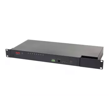 KVM-kytkin APC KVM0108A, 8-porttinen PS/2 VGA, 1U räkki, 1600x1200, musta