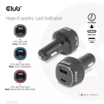 CLUB3D kannettavan tietokoneen autolaturi 63 wattia, auto, savukkeensytytin, 24 V, musta