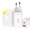 Baseus Super Si Pro -pikalaturi USB + USB-C 30W (valkoinen)