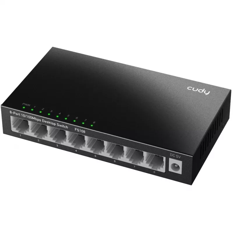 Hallitsematon kytkin Cudy FS108 8 porttia Fast Ethernet 10/100 musta