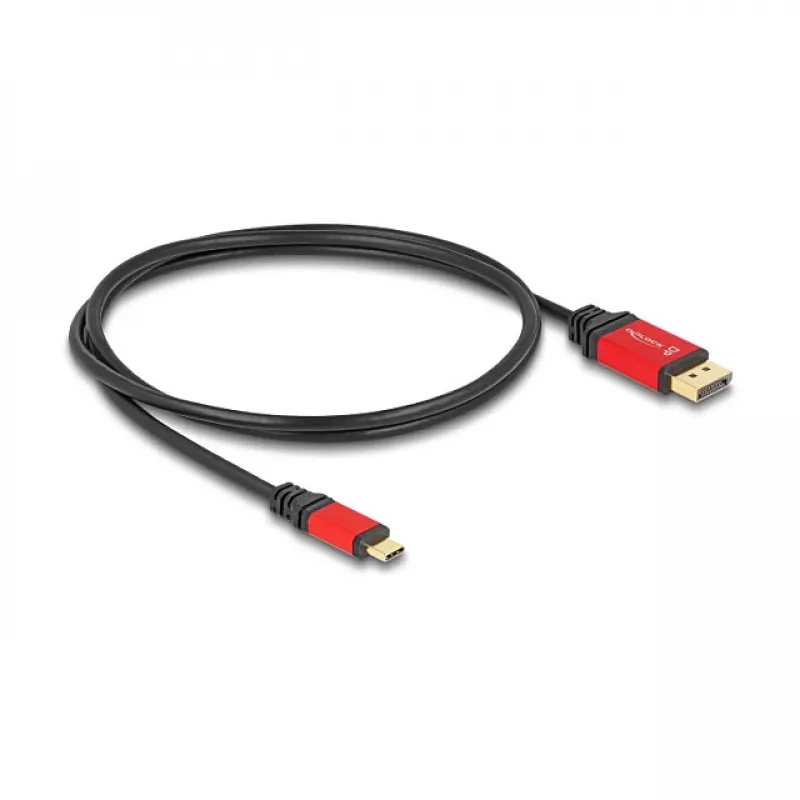 DeLOCK USB-C–DisplayPort-kaapeli 8K 30Hz HDR 1 m punainen