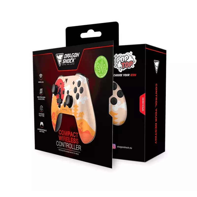 Dragonshock PopTop Compact - peliohjain - Nintendo Switch - Takaisin-painike - D-Pad - Home-painike - Reset-painike - langaton - Bluetooth - USB Type-C (D
