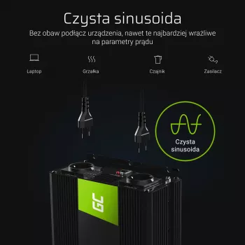 Green Cell INV11 jännitemuunnin auto 2000 W musta