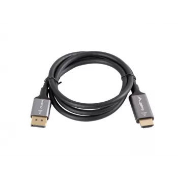 DisplayPort(M)-HDMI(M)-kaapeli 1 m 4K musta ja hopea