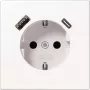 Pistorasia tyyppi F Jung LS1520-15CAWW, 16 A, 50/60 Hz, IP20, muovikotelo, USB 5 V