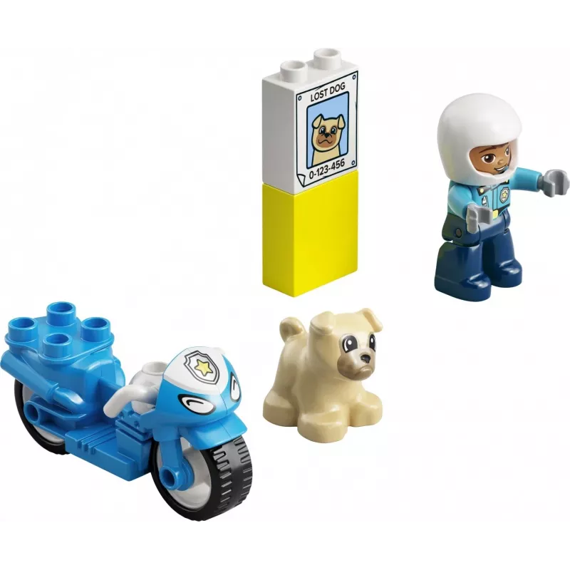 LEGO Duplo Poliisi 10967 lelumoottoripyöräsarja liikkuvilla pyörillä ja poliisihahmolla