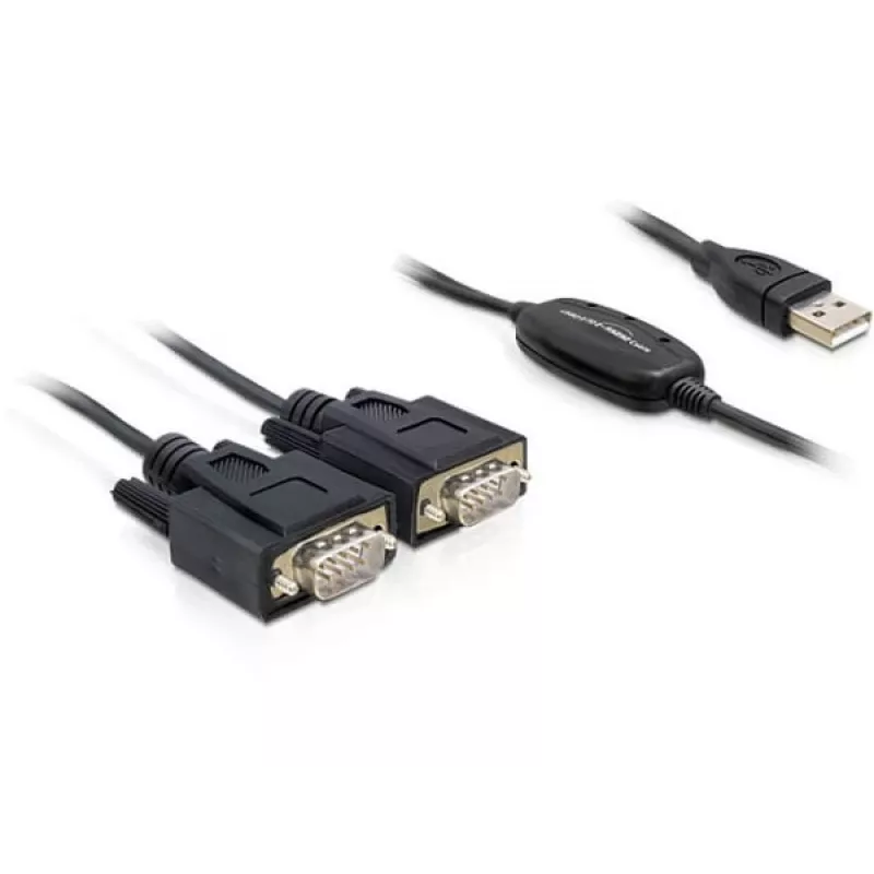 Sarjakaapeli DeLOCK 2x RS232/USB 2.0 musta 61886