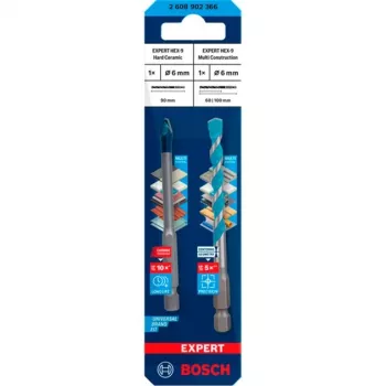 Poranteräsarja Bosch Expert HEX-9 MultiConstruction 6 mm, 2-osainen