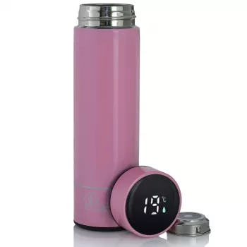 Extralink Smart Travel Mug pinkki, LED-näytöllä varustettu termospullo