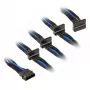 SilverStone 4-pin Molex - 4x SATA -kaapeli, 300 mm - musta/sininen