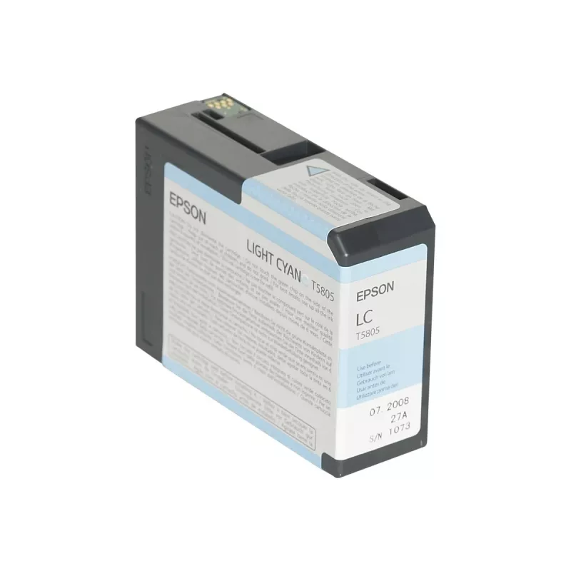 Epson yksittäispakkaus vaaleansyaani T580500, vaaleansyaani, pigmenttimuste, 80 ml, 1 kpl, yksittäispakkaus