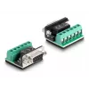 DeLOCK 63465 USB 2.0 Type-A - sarja RS-422/485 -sovitin, 6-napainen liitinlohko, 1,8 m, musta/läpinäkyvä