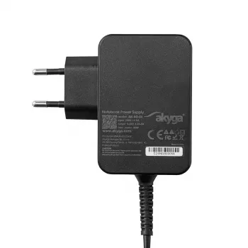 Akyga AK-ND-81 USB-C GaN kannettavan virtalähde 65 W, PD 3.0, 5–20 V, 1,8 m kaapeli, musta