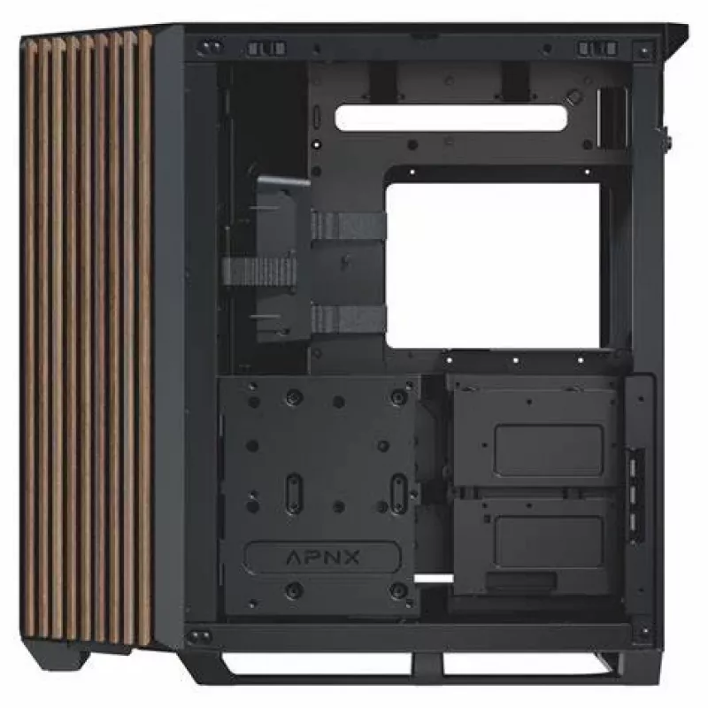 APNX V1-W-BK-v1 Midi Tower musta, puu