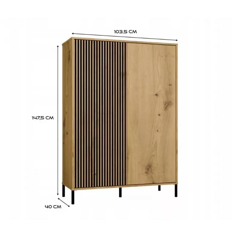 KAMARO 2DD ohut/SYVÄ tammi ARTISAN VITRIINIKAAPPI
