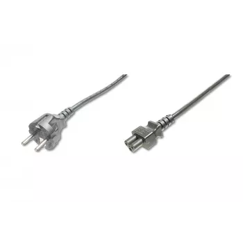 Assmann virtajohto, Schuko - C5, pistoke/liitin, 1,8m, H05VV-F3G 0,75 mm², musta (AK-440103-018-S)
