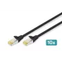 DIGITUS CAT 6A S/FTP -verkkokaapeli DK-1644-A-020-BL-10, 2 m, musta, 10 kpl
