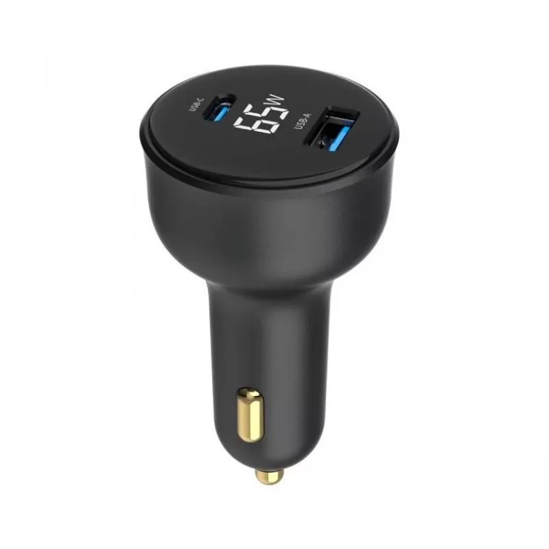 AUTOLATURI USB 2-PORTTINEN/TA-UC-AC2PD30LCD-CAR01 GEMBIRD