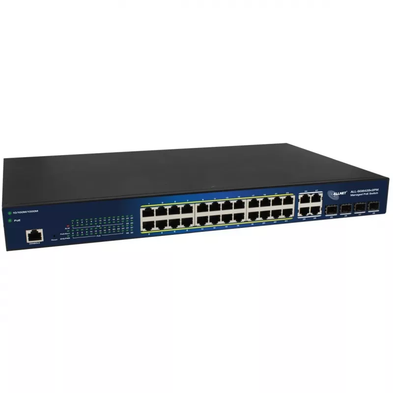 Hallittava kytkin ALLNET ALL-SG8428V2PM 24 porttia Gigabit Ethernet PoE